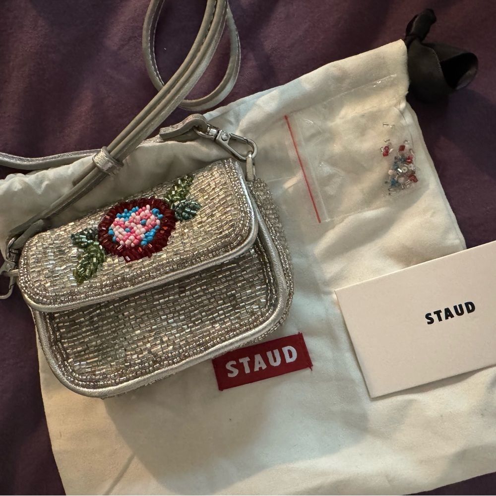 Staud Tiny Tommy Beaded Crossbody Bag